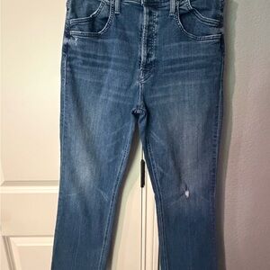MOTHER Women’s Straight Blue Jeans
